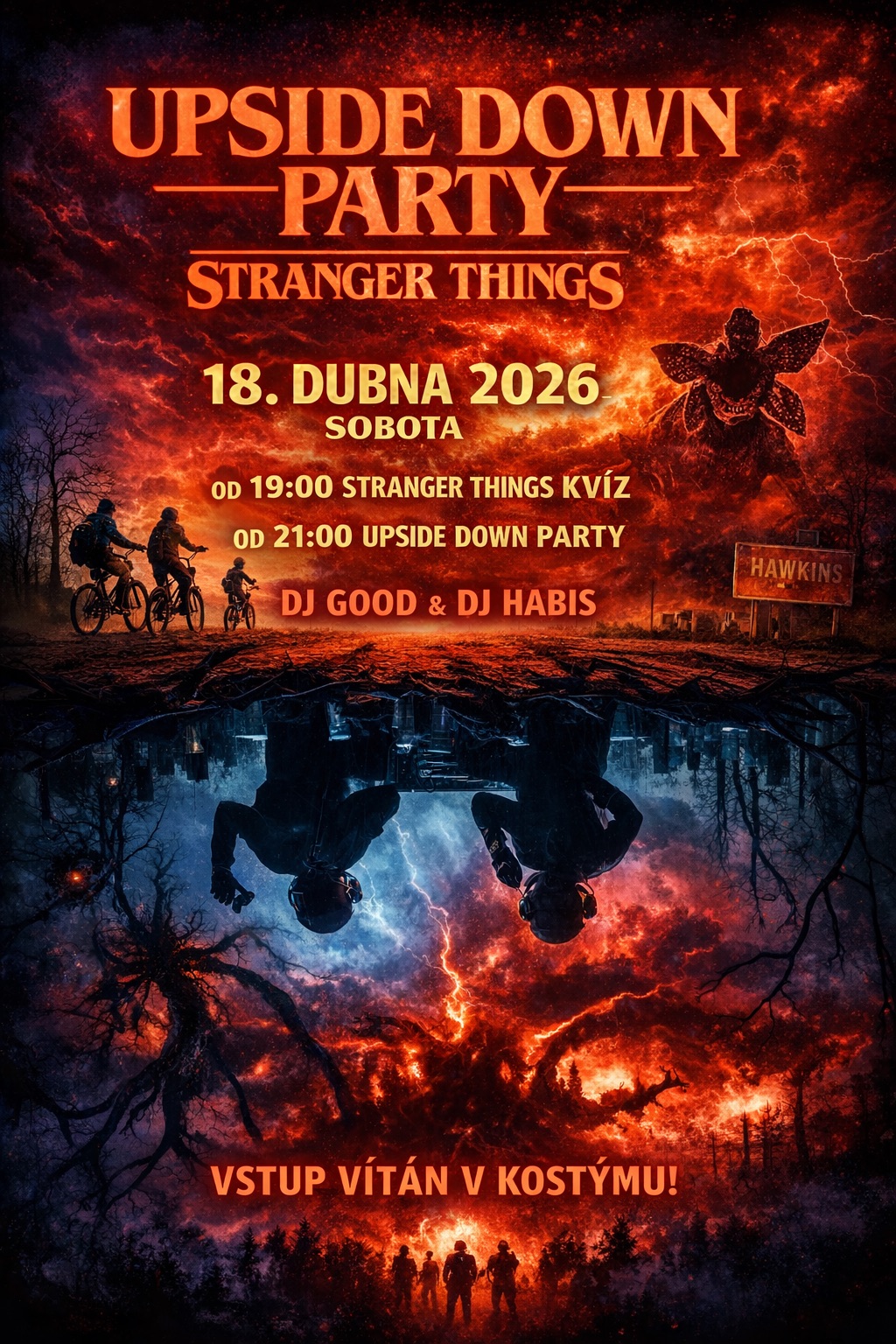 STRANGER THINGS KVÍZ + UPSIDE DOWN PARTY 